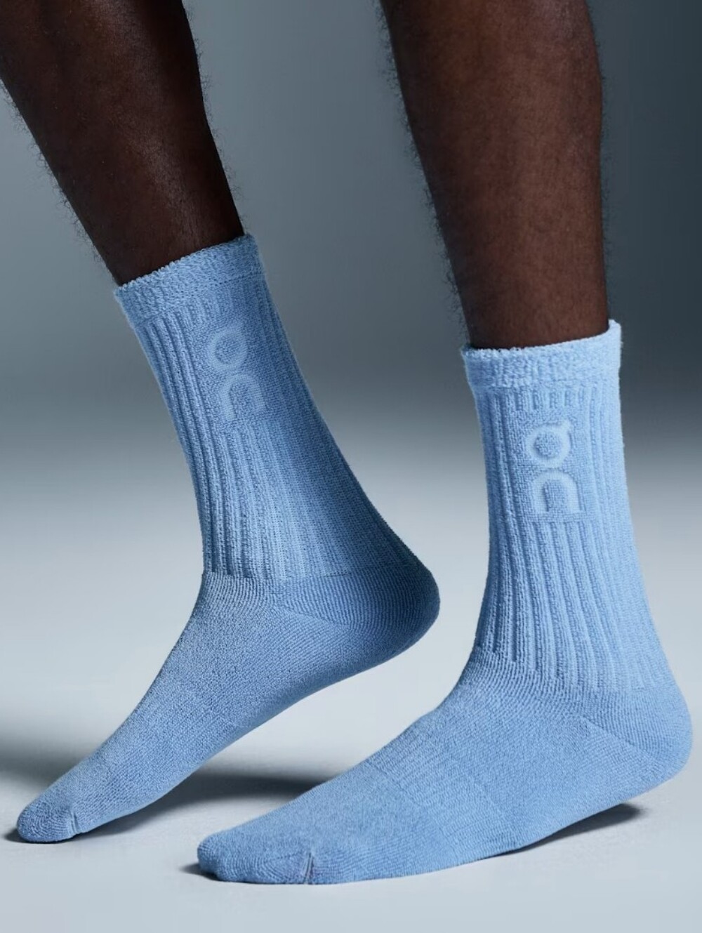 On Running Powder Blue Terry  Athletic Crew Socks